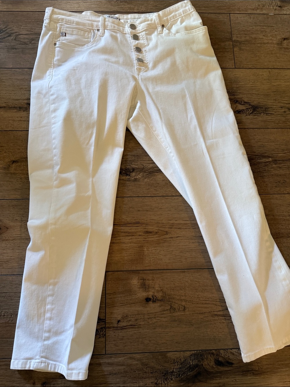 Dear John White Button-Fly Chinos